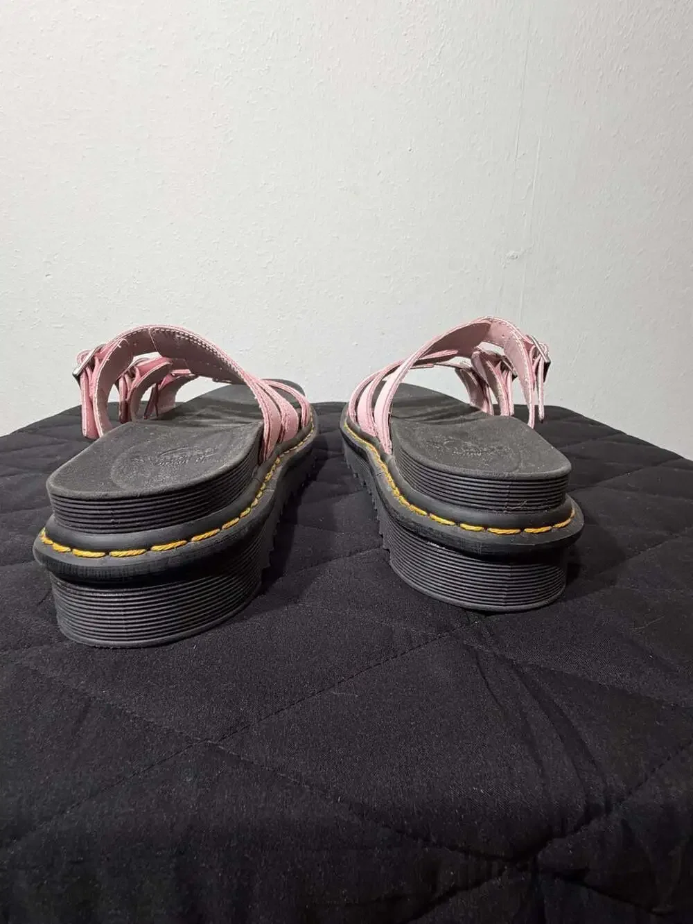 Dr. Martens Blaire Slide Leather Sandals in Pastel Pink